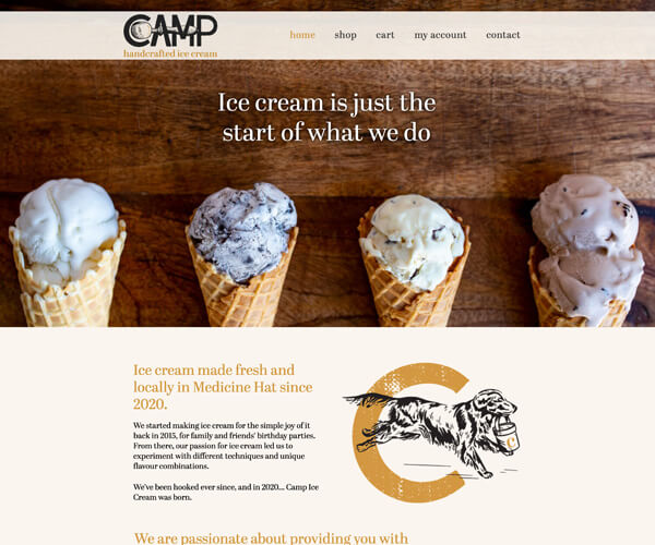 Camp Ice Cream Website